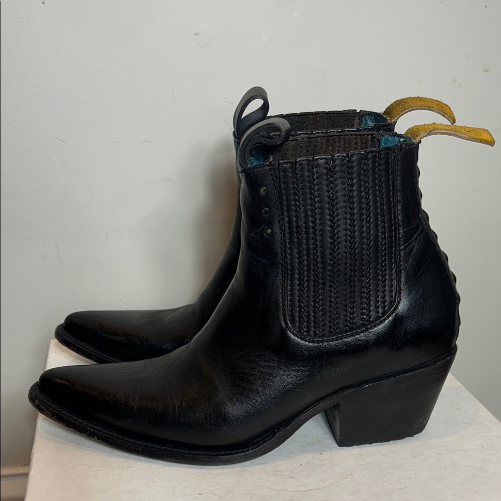 Pskaufman Black Leather Ankle Boots - Picture 3 of 7